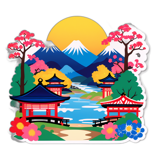 和歌山県のひな祭り風景のイラストレーション