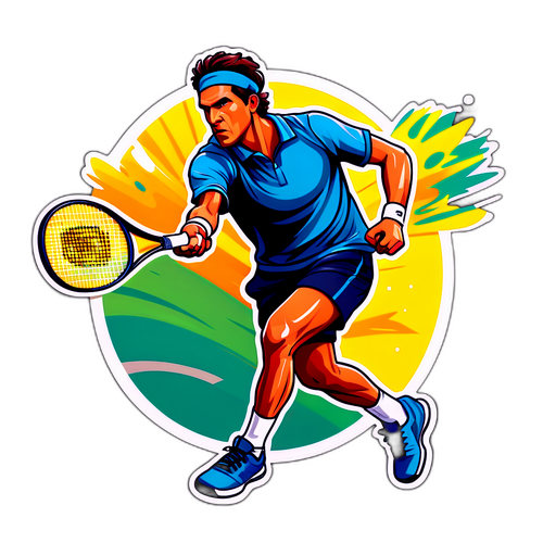 Ilustración de Francisco Cerúndolo jugando al tenis