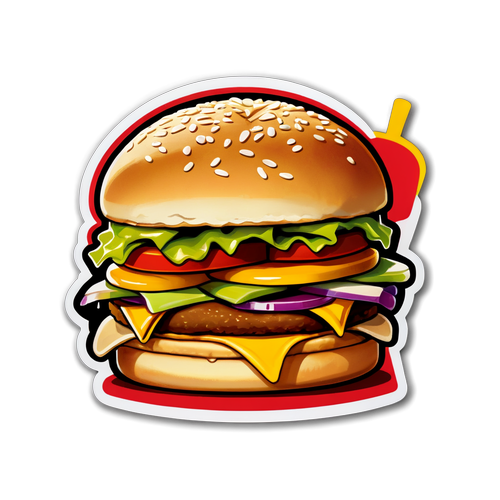 Sticker z hamburgerem