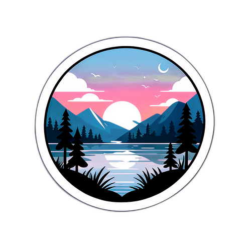 Marie Kaldveen inspiroima tarra, joka esittää rauhoittavaa luontokohtausta