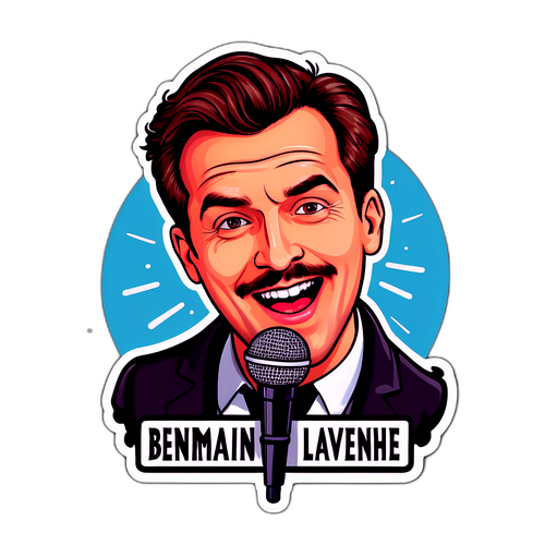 Sticker van Benjamin Lavernhe met een komische look