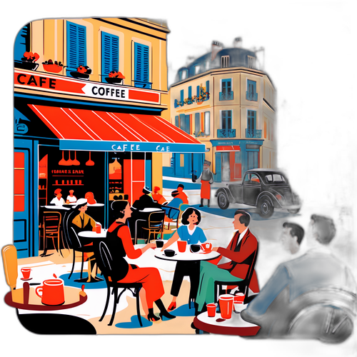 フランスのカフェ文化を表現したデザイン