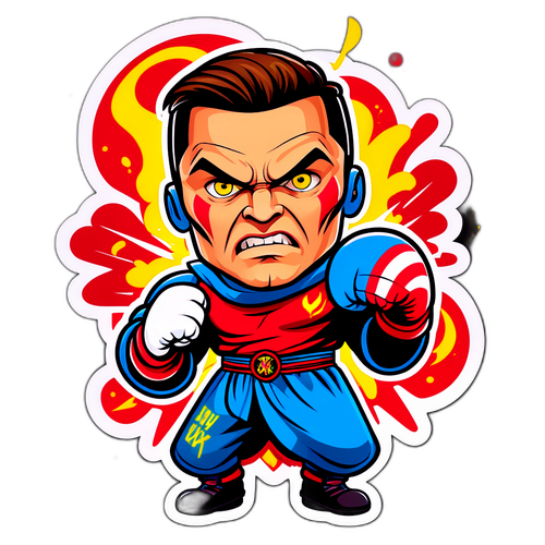 Usyk jako komiksowy bohater walczący ze złem