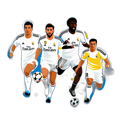 레알 마드리드 선수들의 활기찬 장면