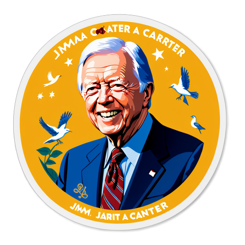 Sticker na Nagbibigay-Pugay Kay Jimmy Carter