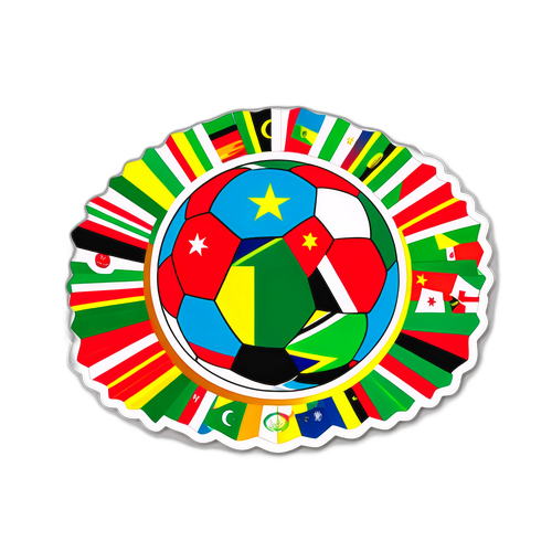 Vibrant AFCON Sticker med Fodbold og Afrikanske Flag
