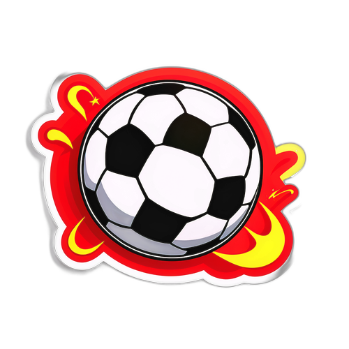 Hình dán bóng đá bay, biểu tượng cho chiến thắng