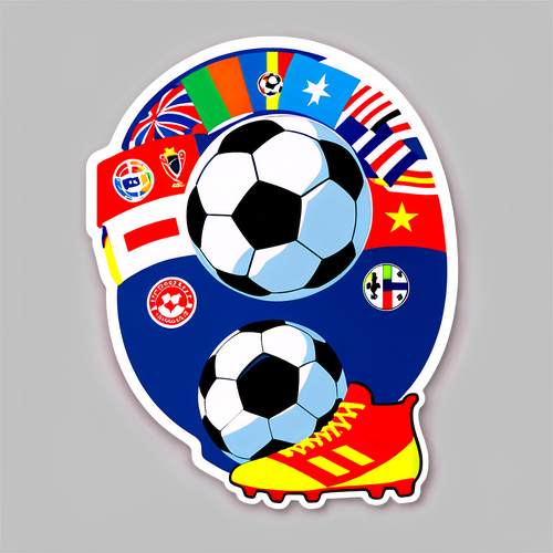 Sticker cu minge de fotbal și logo-ul Ligii Națiunilor