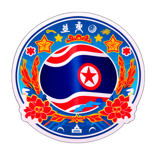 Tvorba kreativního nálepky s motivy Severní Koreje