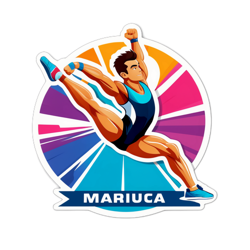 Etichetă cu Marius Urzica în timpul unui exercițiu de gimnastică