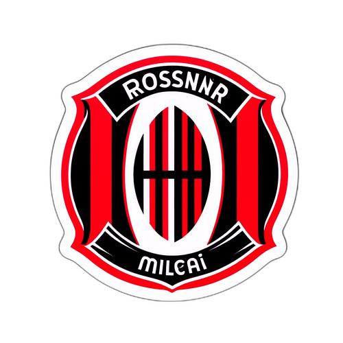 Design eines Fußballstickers mit dem AC Milan Wappen