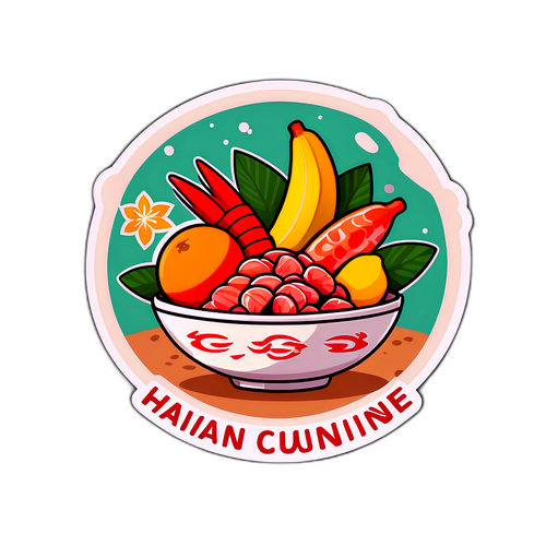 海南美食贴纸