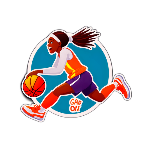 Energetikong Sticker ng Manlalaro ng WNBA na Dumadunk