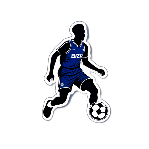 Chiếc bóng của cầu thủ nổi tiếng dribbling bóng, với chú thích "Kỹ năng tuyệt vời."