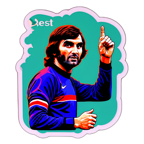 Πίνακας του Τζορτζ Μπεστ σε ρετρό στυλ