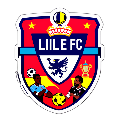 Fotballklistremerke med Lille FCs emblem