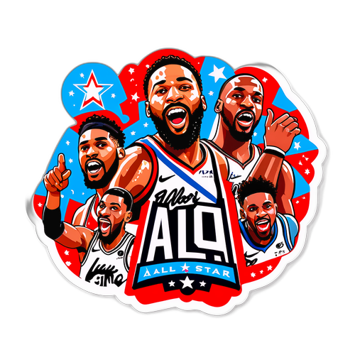 Stickers przedstawiające ekscytację weekendu NBA All-Star