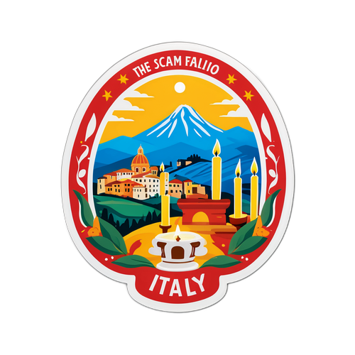 Nálepka s italským krajinářským motivem