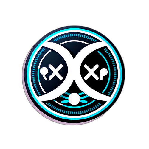 Sticker av XRP med futuristiska detaljer
