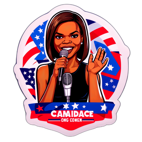 Klistermärke av Candace Owens med mikrofon