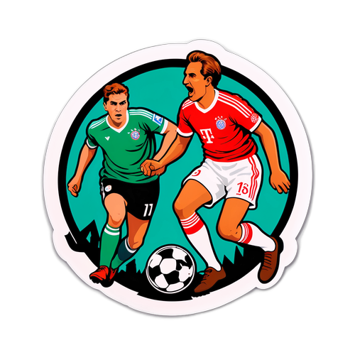 Retro na Sticker ng Paboritong Labanan ng Bayern vs Werder