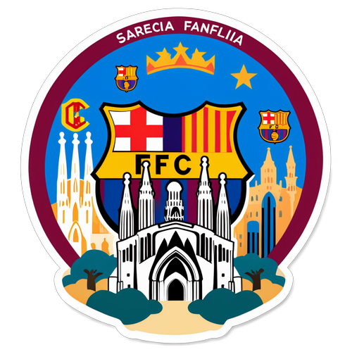 Logo FC Barcelona Bertemu Keajaiban Sagrada Familia: Desain Stiker yang Memikat!