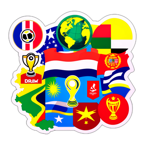 Stickers met de trofeeën van de Wereldbeker 2026