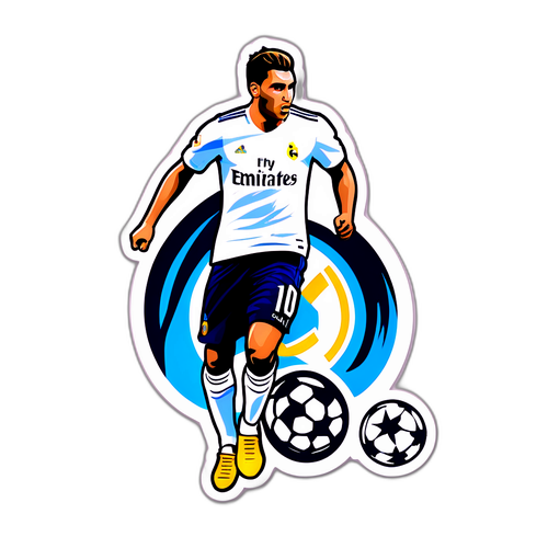 Real Madrid Spiller i Dynamisk Positur