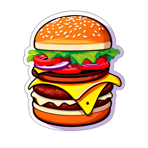 Stiker Burger Gourmet