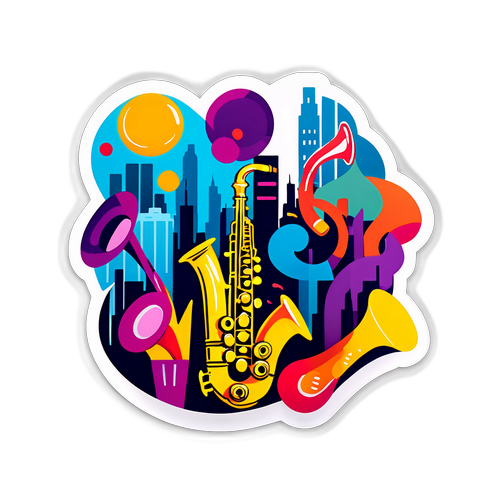 जाज संगीत का जीवंत स्टिकर
