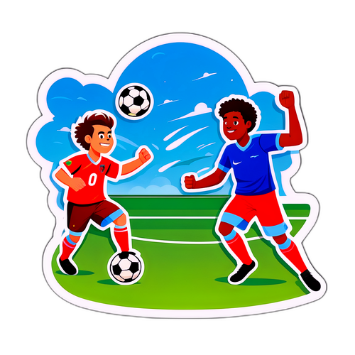 สติกเกอร์การ์ตูนบรรยากาศฟุตบอล