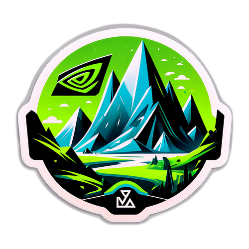 Futurystyczny krajobraz inspirowany NVIDIA