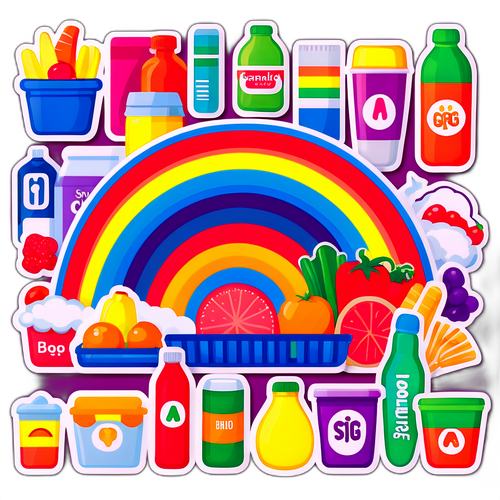 超市彩虹圖案