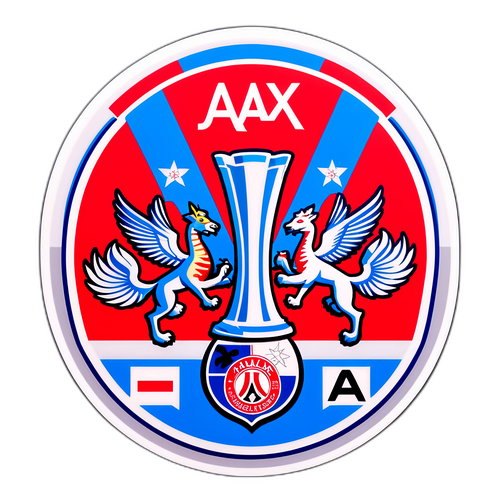 Un autocolant care sărbătorească meciul Marseille - Ajax