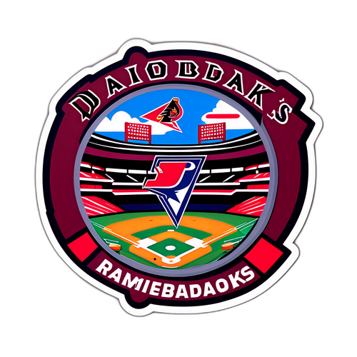 Exciting Ballpark Cartoon Sticker