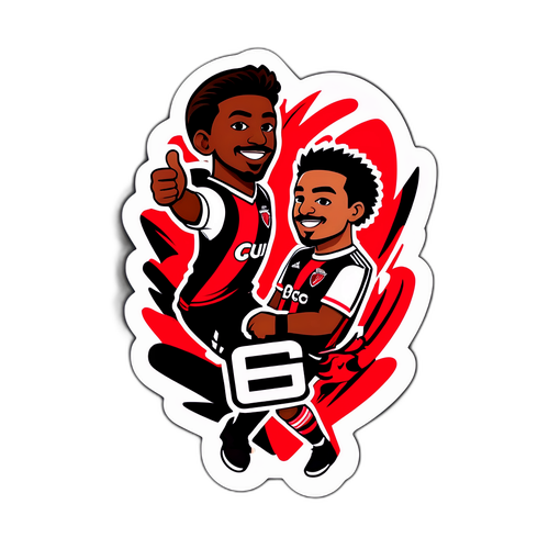 Pegatina Vibrante de Flamengo y Estudiantes