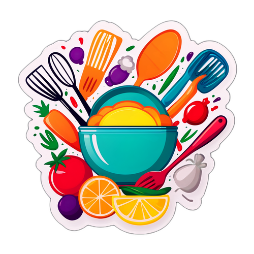 Autocolante Colorido da Gastronomia Brasileira