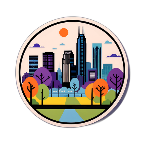 ミネアポリスの街並みを描いたランドスケープデザイン