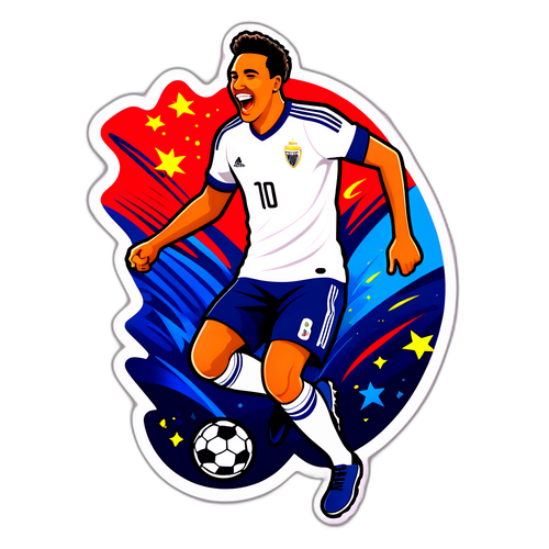 Soccer Player Celebration Sticker