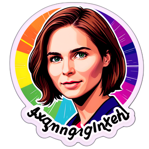 Aufkleber von Amanda Knox mit dem Motto „Stärke durch Herausforderungen“