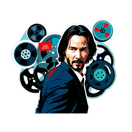 Unleash the Action! Keanu Reeves Iconic Quotes and Epic Moments Captured in This Must-Have Sticker!