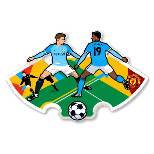 Sticker van de Manchester Derby