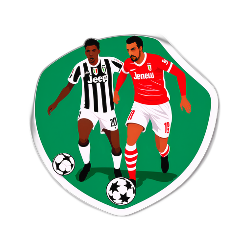 Sticker cu ilustrarea meciului Juventus vs Cremonese