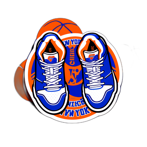 Calcomanía con ilustraciones de zapatillas de baloncesto de los Knicks