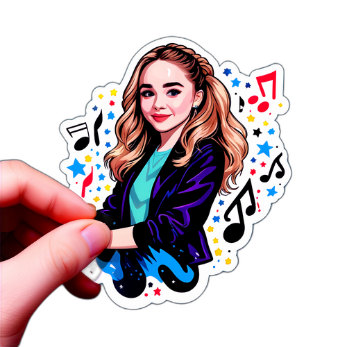 Farverig klistermærke af Sabrina Carpenter