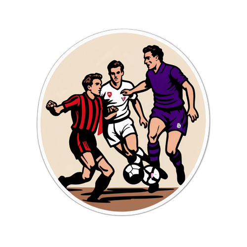 Vintage Milan vs Fiorentina Kamp Scene Sticker