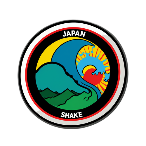 Jordbävning Symbol med Texten 'Japan Shakes'