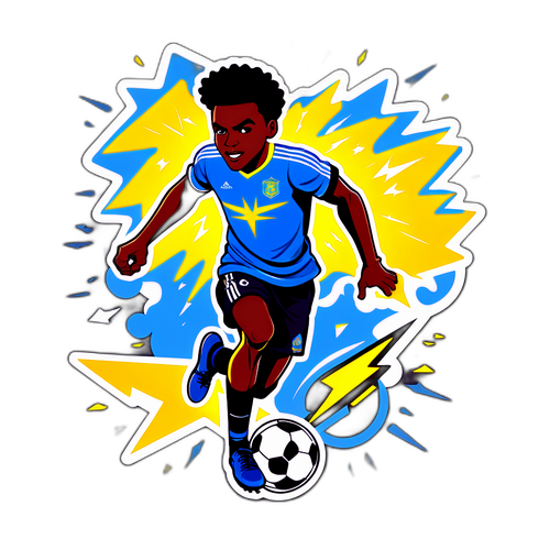 Dynamic Football Action Sticker