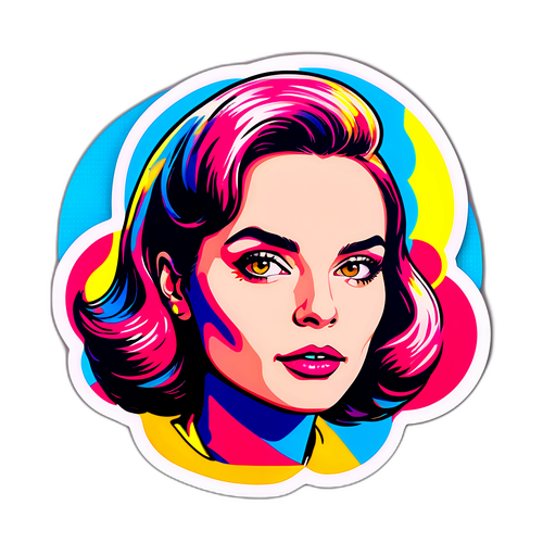 Retrato Minimalista de Caroline de Toni em Estilo Pop Art