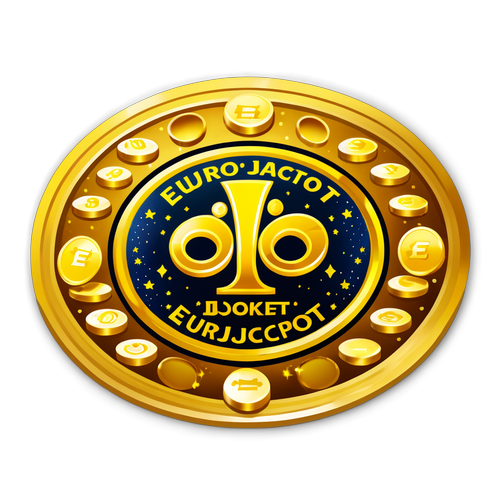 Elegant Eurojackpot-klebrikke med glitrende gullmynter
